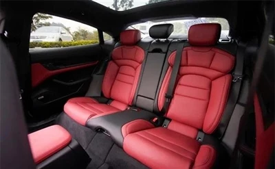 Porsche Taycan Modified Black And Red Leather Interior