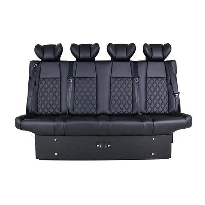 Electric Black Leather 4-Passenger Van Seat